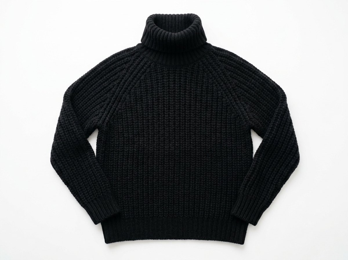 Jersey Void — tejido grueso cuello alto negro